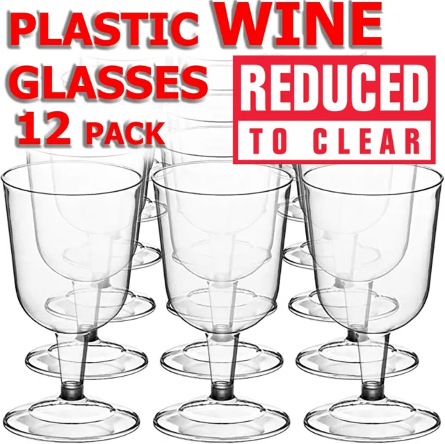 Plastic wine glasses reusable 150ml Party BBQ Wedding Stem Wine Glasses