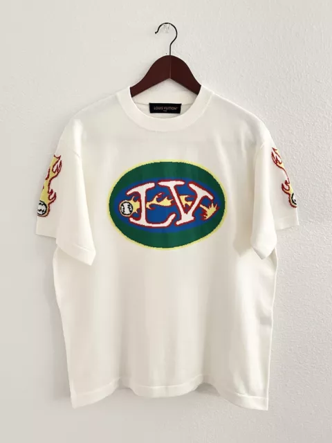 Louis Vuitton x Nigo Intarsia Jacquard Heart Crewneck Knit Crewneck T-shirt  Sz M 