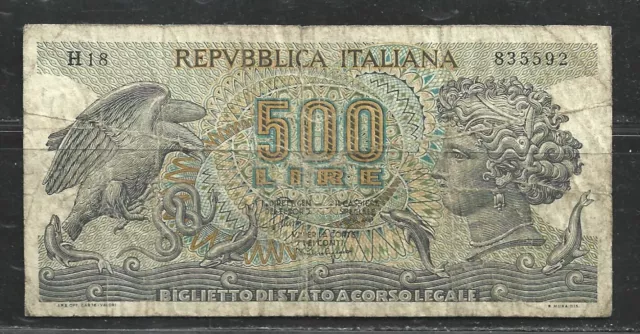 Italy $500 Lire P.93 (Vg) From 1967