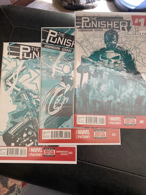 The Punisher Volume 1-3: Black and White by Nathan Edmondson (2014, Trade...