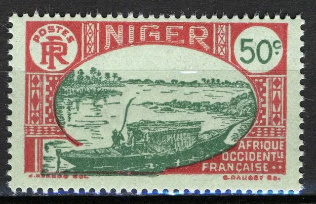French Niger 1926-27, 50c Boat on Niger MNH, light tropical gum, Yv 41