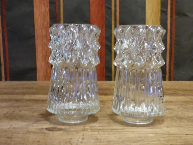 Paire de tulipes globes en verre pour lampes vintage applique Lustre abat jour 2
