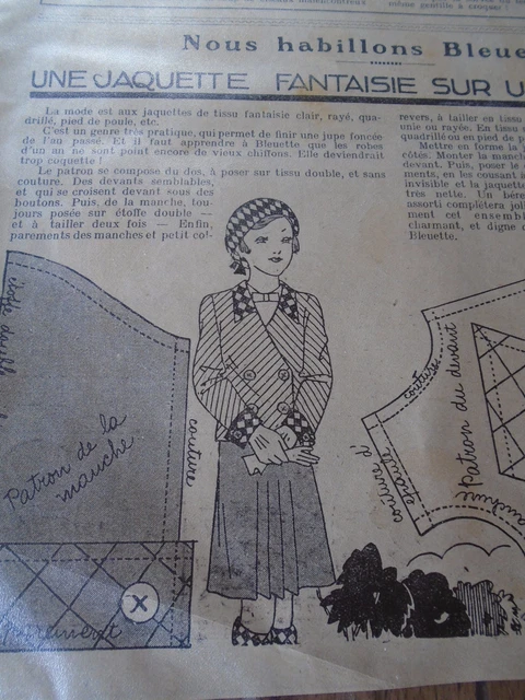 Patron Ancien Pour Robe Et Veste De Poupée 45 Cm - Reproduction D'août 1878, France