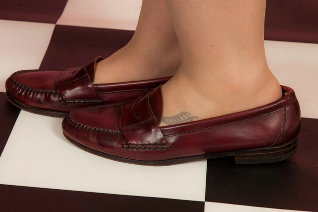 Mocassini da uomo vintage in pelle rosso sangue di bue di Cole Haan