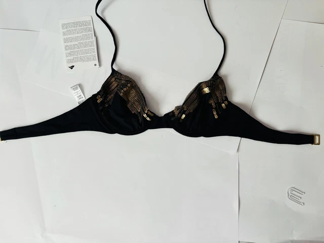 Haut De Maillot De Bain La Perla Push-up Taille IT 42 (FR 38) - Noir Et Gris Perlé - Neuf Avec étiquettes
