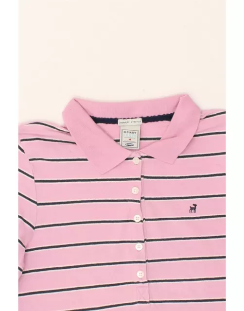 Polo Shirt Vecchia Marina Ragazza Maniche Lunghe 4-5 Anni Rosa Media Righe Cotone BD53 3