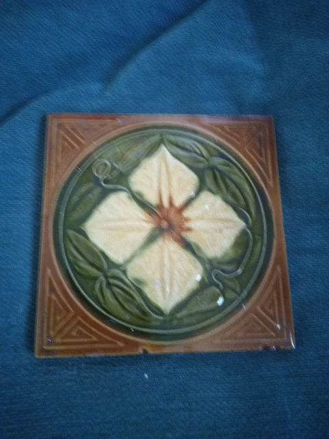 Victorian Art Nouveau Tile By the Birch Tile Company Circa 1900's