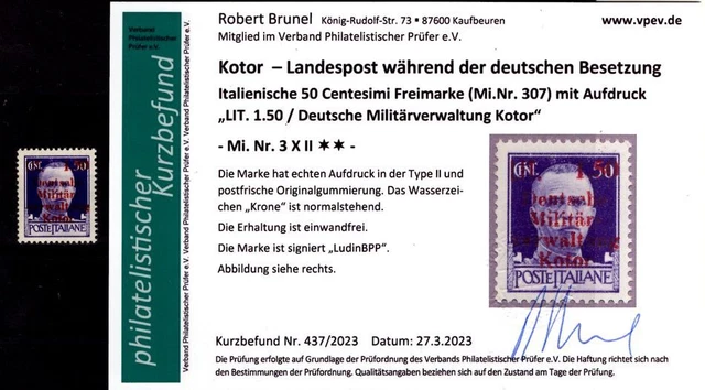 Kotor 3XII tadellos ** POSTFRISCH+gepr. BEFUND 187EUR (L9243