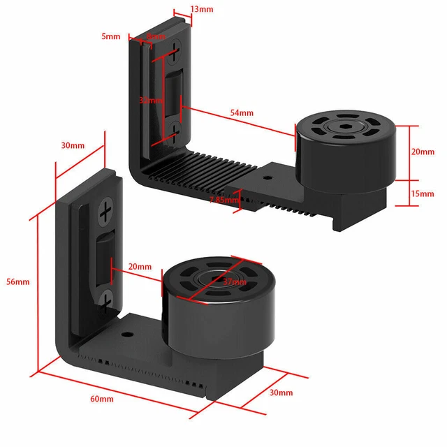Steel Sliding Barn Door Track Hardware Kit 5/5.5/6/7/8FT Adjustable Floor Guide