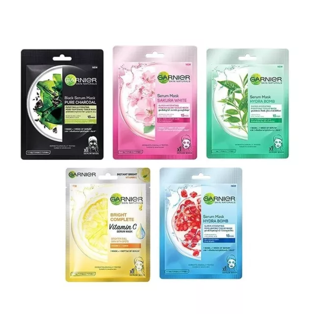 Garnier Skin Naturals, Masque en feuille de sérum pour le visage, paquet de...