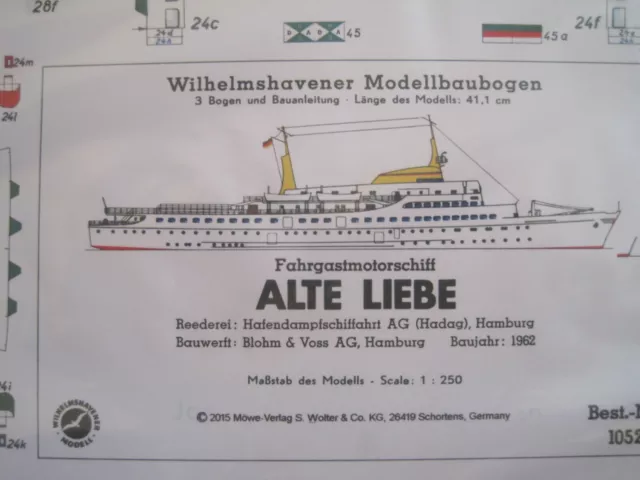 Alte Liebe  Schiff Wilhelmshavener Modellbaubogen Bastelbogen Kartonmodell