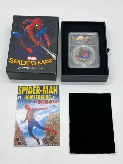 2017 Cook Islands 1oz Silver Coin Spider-Man Homecoming PCGS PR70DCAM w/Box COA