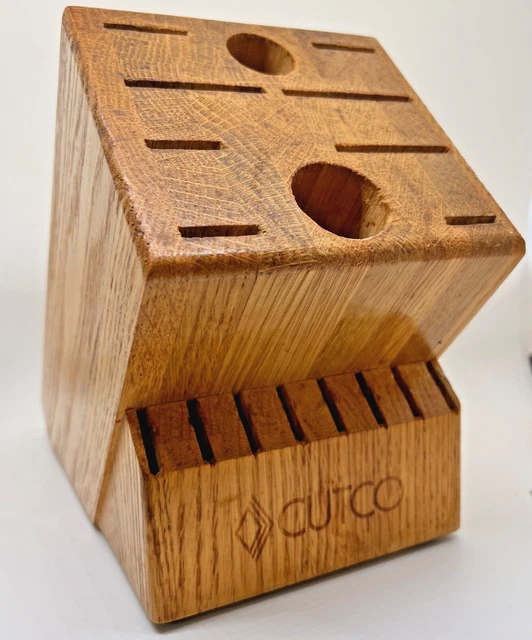 Cutco 1748 Homemaker 18 Slot Knife Block 8 Steak Slots Honey Oak Made in USA