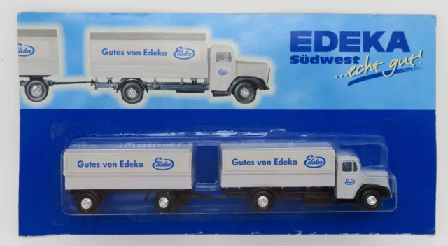 Grell Ho 1/87 Camion Remorque Truck Trailer Man Diesel 750 Gutes Von Edeka Box