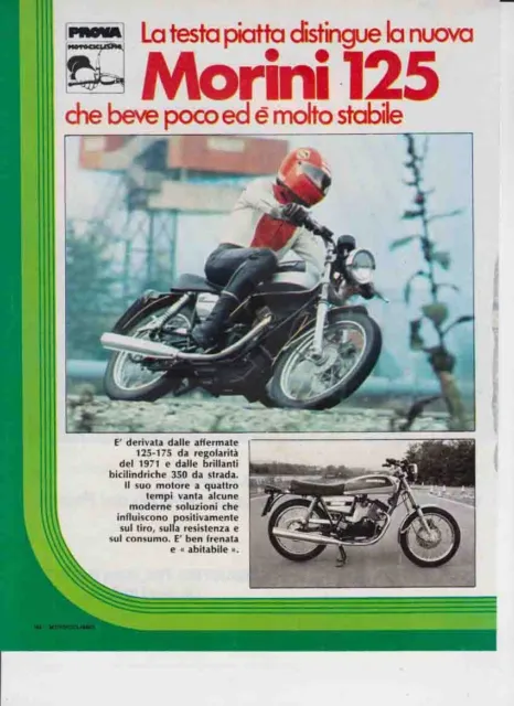Pubblicita'  Advertising Moto Morini 125 1975-Motoitaliane Motosport  Epoca