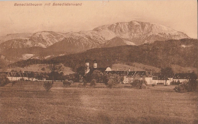 AK Benediktbeuern (Kr. Bad Tölz-Wolfratshausen) 1924 - Ortsansicht mit Kloster