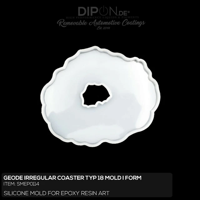 Epoxidharz Silikonform GEODE IRREGULAR COASTER Typ 18 Gießform Epoxy Resin Mold