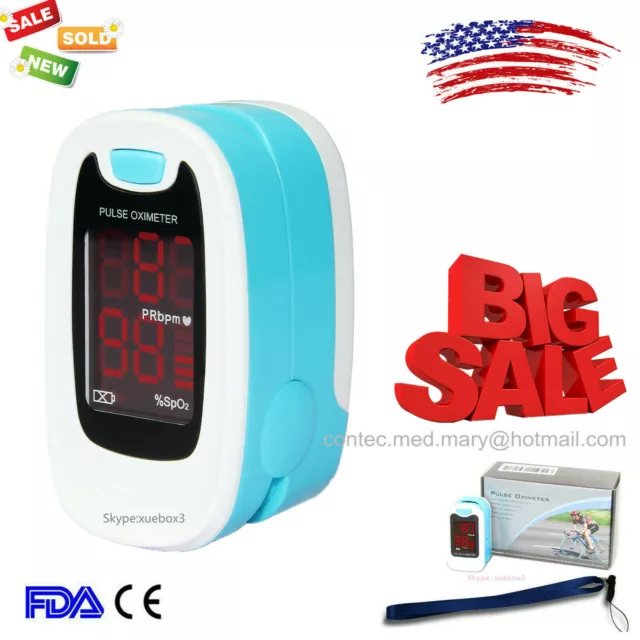 LED SpO2 Finger tip Pulse Oximeter Blood Oxygen meter Heart Rate Patient Monitor