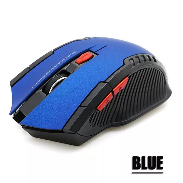 💥Neu - Funk Maus Gaming Kabellos Wireless Mouse Für Pc Laptop Computer Usb Blau