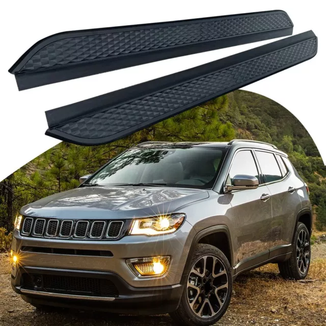 2Pcs Fixed Running Board Side Step Pedal Nerf Bar Fits Jeep Compass 2017-2023