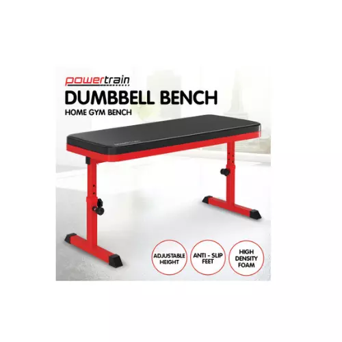 Powertrain Height-Adjustable Exercise Home Gym Flat Weight Bench