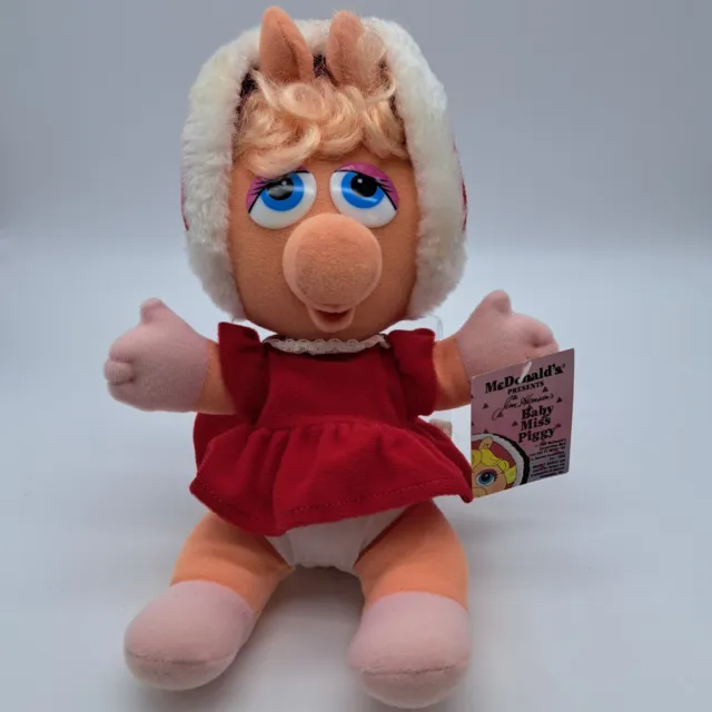 1988 MCDONALDS JIM HENSON'S BABY MISS PIGGY Christmas Dress With TAG Plush Pig