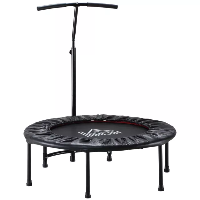 HOMCOM 40'' Kids Mini Trampoline, Adult Rebounder Jumper w/ Handle Fitness