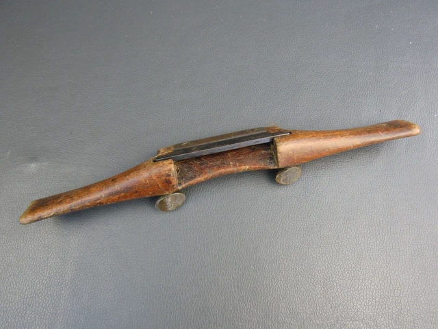 Vintage wooden & brass adjustable spoke shave old tool by J Dixon 3