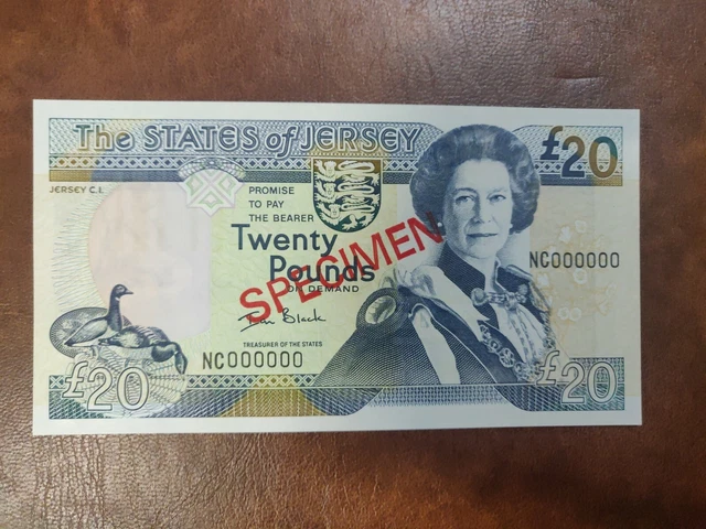 20 POUND STATES Of Jersey SPECIMEN Banknote £36.00 - PicClick UK