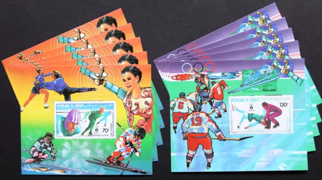 5 x Dschibuti Djibouti 1984 Bl. 91-92 A ** MNH Winter Olympiade Olympic 150 €