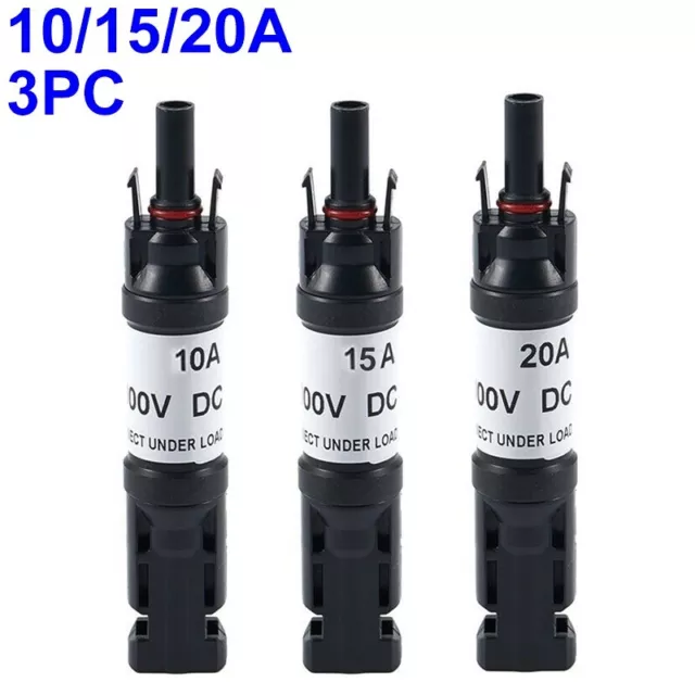 3*/Fit Solar Panel PV M C4 Male & Female Connector In-Line Fuse-Holder,10/15/20A