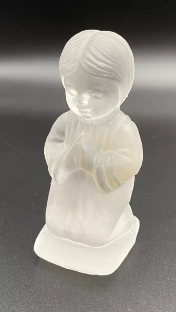 Goebel Satin Frosted Glass Praying Girl Figurine West Germany Original Sticker