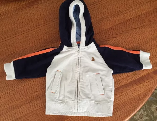 Baby Gap 100% Cotton Hooded Sweatshirt Newborn Infant Size 3-6 Months