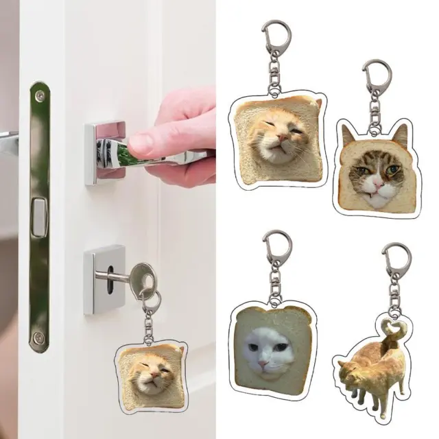 Cute Dog Funny Cat Keychain KeyRing Key Chains Cartoon For Bag Pendant H0I8