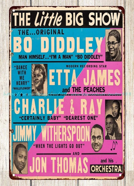 metal yard signs 1955 Bo Diddley Etta James Concert Poster metal tin sign