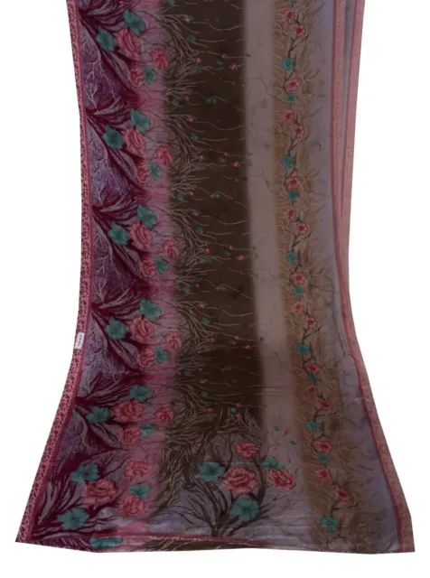Vintage Indian Sarees Pure Krepp Seide Stoff Craft Bedruckt Sari Pink, Blau Grau