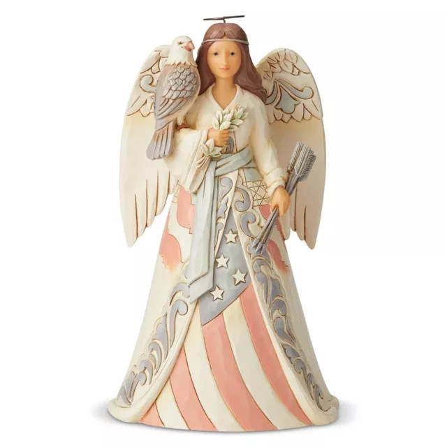 Woodland Patriotic Angel Figurine With Eagle Heartwood Creek Jim Shore 6005256