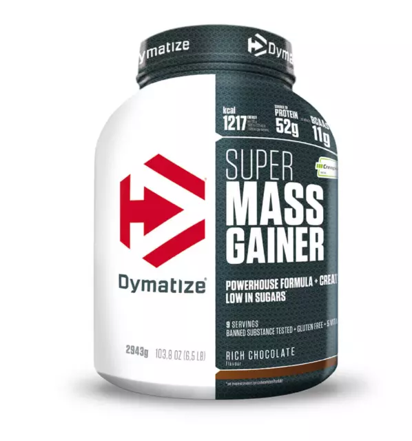 (16,27€/Kg) Dymatize Super Mass Gainer 2943g (6,5LB) Muskelaufbau BCAA EAA+Bonus