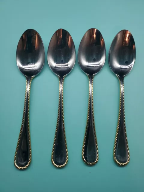 Oneida GOLDEN BELMONT Oval Place Soup Spoons Set of 4