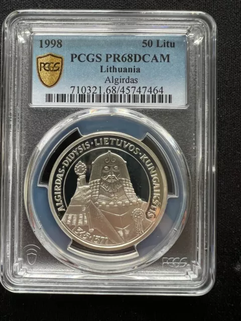 1998  Lithuania 50 Litas  ---ALGIRDAS ---    PCGS PR68DCAM