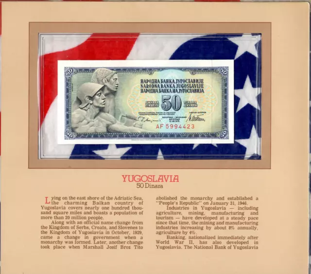 Most Treasured Banknotes Yugoslavia 50 Dinara 1968 P-83c UNC AF5994423