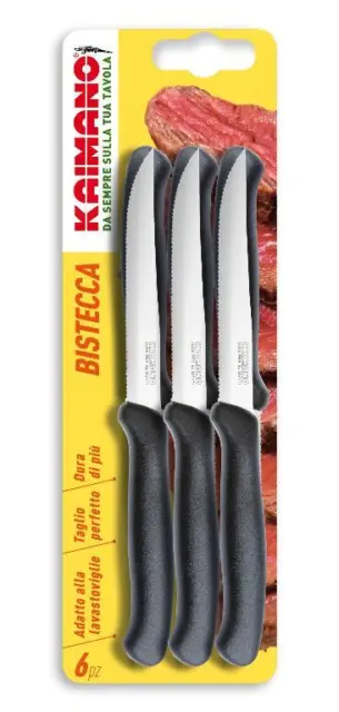 Set 6 Coltelli da tavola Bistecca Nero Kaimano italicus fiskars