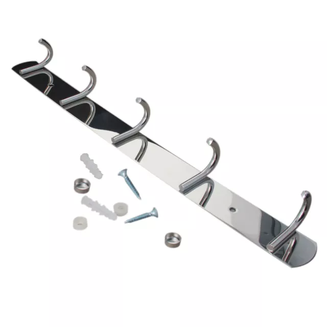 Stainless Steel Hook Coat Robe Clothes Hat Wall Mounted Hanger Towel Rack