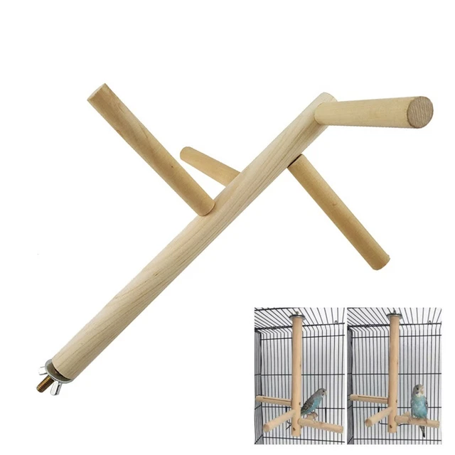 Papagei Budgie Vogelkäfig Treppensteigen Spielzeug Natur Holzzweig Barsch Stick