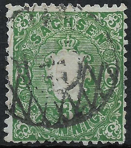 Sachsen 1863 . MiNr. 14a . 3Pf . geprüft RISMONDO BPP
