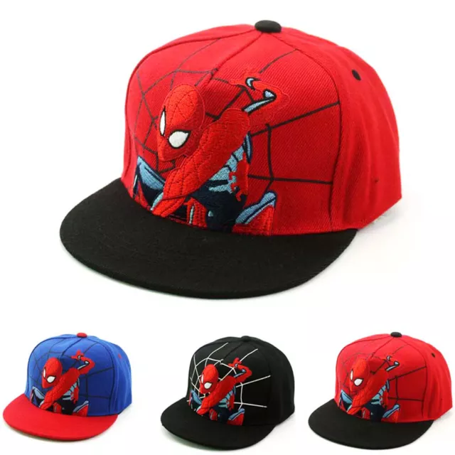 Boys Embroidery Spider-man Baseball Cap Kids Hip Hop Hats Flat Brim Snapback Hat