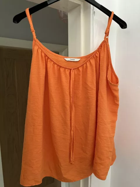 Lovely Ladies Orange Cami Top By George In Size 18. VGC