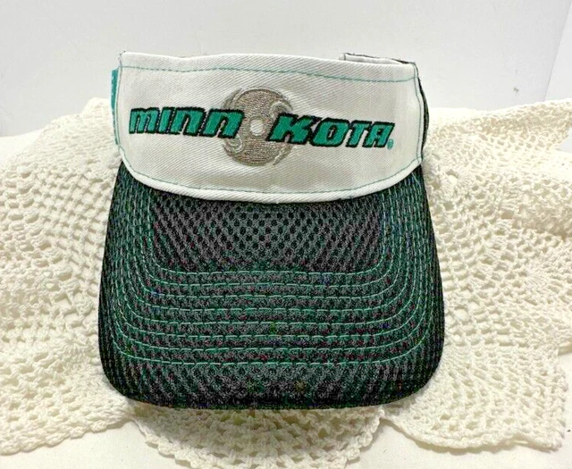 Minn Kota Black w/White trimmed in Green Visor