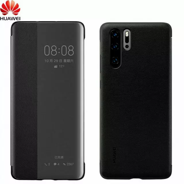 Original HUAWEI P30 Pro Schutz Hülle Case Smart View Window Leather Flip Cover