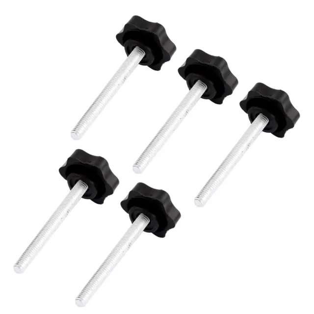 M8 x 70mm Filetage Mâle 38mm Star Tête à visser Bouton Serrage Connecteur 5pcs